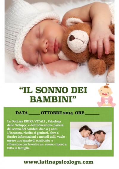 INCONTRI INFORMATIVI SUL SONNO DEI BAMBINI